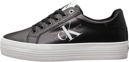 Calvin Klein Zapatillas Sneaker vulcanizadas Mujer Vulc Flatform Laceup Low LTH con Plataforma, Negro (Black), 37