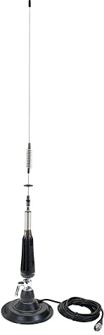 Faltbare CB PNI LED 850 Antenne mit Magnetfuß 145 mm, 85 cm lang, 26-28 MHz, 300 Watt, beleuchtet bei der Übertragung, PL Gewindeart, ohne Zubehör