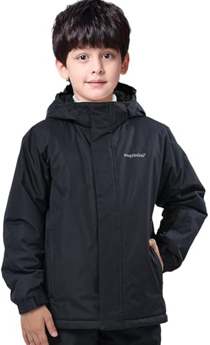 ENDIRAD Boys Waterproof Winter Snow Coat Size 7-8, Kids Ski Snow Jacket for Boys, Warm Fleece Lined Winter Windproof Jacket with Hood