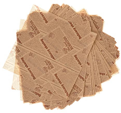 MAGICLULU 100 Stück Fettdichtes Lebensmittelpapier Ölbeständiges Verpackungspapier Verpackungen Zum Verpacken Von Fettdichtem Geschenkpapier Lebensmittelverpackungspapiere