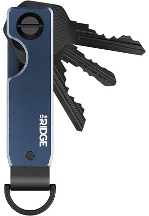 The Ridge Key Organizer - Compact Metallic Key Holder, Minimalist Innovative Keyholder, Smart Keychain Secures 2-6 Keys (Alpine Navy)