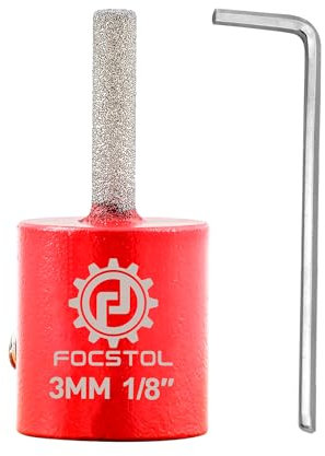 FOCSTOL Brocas para Amoladora de Vidrio - 3mm Broca de Diamante para Amoladora de Vidrio Herramienta Abrasiva para Amolar Vidrio Azulejos Piedra Jade