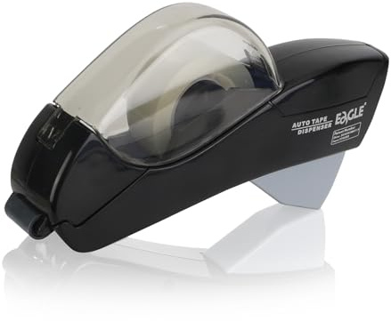 Eagle automatisk banddispenser och tejppistol med 1 rulle 1/2 tum (12 mm) och 1 rulle 19 mm (3/4 tum) tejp (svart)