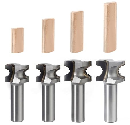FIND BUY TOOL Mèches de défonceuse Jeu d'outils pour Festool Domino Tenons - Carbure de tungstène - Coupe droite - 4 pièces (5 mm, 6 mm, 8 mm, 10 mm) - Mèches de défonceuse Festool Domino
