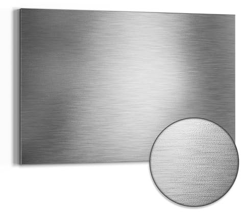 DEQORI Metall Magnettafel | 60x40 cm cm groß | Motiv Gebürsteter Stahl | Whiteboard für alle Magnete | Magnetboard Wand-Tafel für Küche & Büro | Design Magnetwand Pinnwand magnetisch