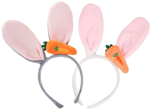 TAXTYHRE Diadema de Conejo de Pascua, 2 Piezas Diadema de Orejas de Conejo, Unidades Lindo Orejas de Conejo Diadema, Accesorio de Disfraz Carnaval y Pascua para Niño Adulto