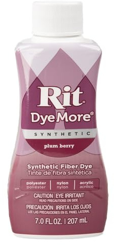 Rit DyeMore Synthetische Flüssigfaserfarbe für Kleidung, Dekoration und Handwerk, 200 ml, Pflaumenbeere