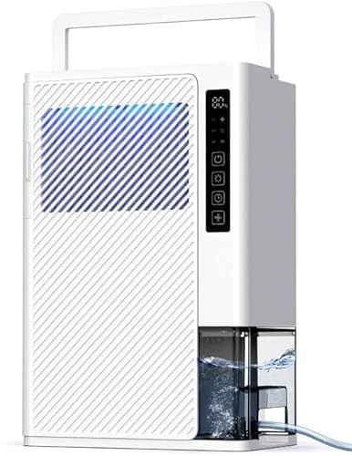 Heelay® Dehumidifier,3L/Day Desiccant Dehumidifiers for Bedroom With Drain Hose for Drying Clothes Warm Air Timer Auto Shut off/Humidity Display for Bathroom kitchen Wardrobe Apartment