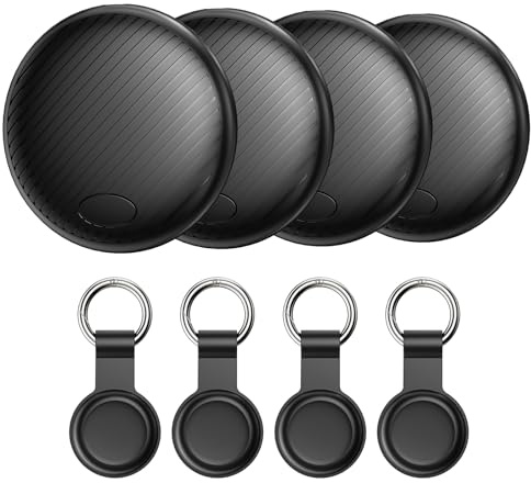 GPS Tracker Android Tag 4-Pack - Schlüsselfinder KeyFinder kompatibel mit Google Mein Gerät Finden APP (Android NUR),Bluetooth Smart Tag für Geldbörse,Gepäck,Brieftasche,Austauschbare Batterie