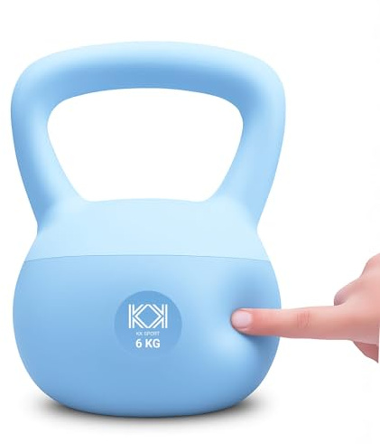 KK Soft Kettlebell Available 2kg 4kg 6kg 8kg 10kg 12kg | Neoprene Coated Home Gym Weights | Fitness, Strength Training, Cardio Workout for Men & Women