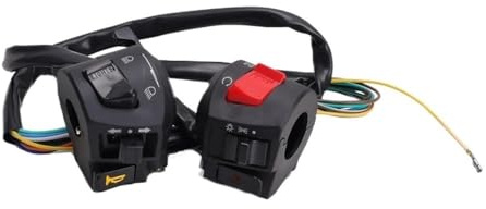 Motorrad-Lenkerschalter Druckknopf Schalter 8-Zoll-Universal-Motorrad-Lenkerschalter Mit Choke-Horn-Blinker-Scheinwerfer-Start-Lenker-Controller-Schalter