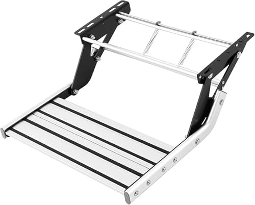 KigerNee Marchepied pliable pour camping-car - 55 cm - En alliage d'aluminium - Robuste - Rectangulaire - Jusqu'à 150 kg - Marchepied de camping-car - Pour camion/camping-car