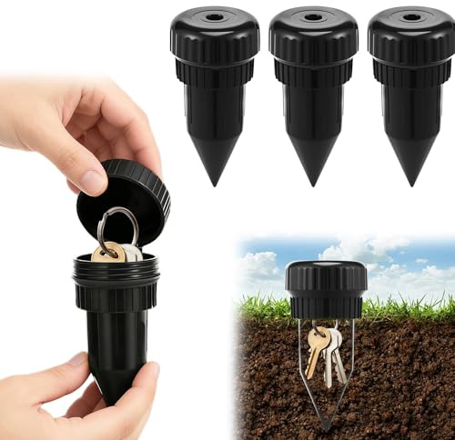 3PCS Key Hider Outside, Outdoor Hider Key Holder Stake, Hidden Key Storage Garden, Security Box Waterproof Holder, Realistic Money Safe Outdoor Garden Yard Case Waterproof Corrosions Impacts Resistant