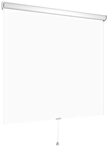 deko-raumshop Thermorollo Verdunkelungsrollo Springrollo Mittelzugrollo Schnapprollo Rollo Breite 62 bis 242 cm Höhe 180 cm Stoff verdunkelnd lichtundurchlässig Thermo Vorhang (80 x 180 cm, Weiß)