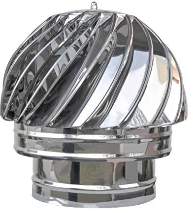 180mm Chapeau de Cheminée Rotatif Acier Inoxydable Extracteur de Fumée, 'pivotant Embout de Cheminée, Capot de Cheminée