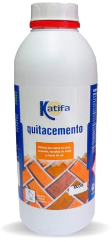 Katifa Quitacemento Antisalitre 1000mL. Es un limpiador de restos de obra en suelos. Elimina cemento, lechada, salitre y cal en baldosas y losas de cerámica