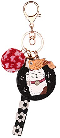 Maneki-Neko Band Schlüsselanhänger Leder süße Karpfen Anhänger Süß Katze Keychain Pendant Handtaschen Dekoration Geschenk