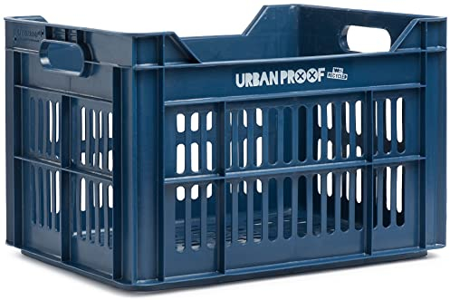 Urban Proof Recycled Bicycle Crate (recycelter Korb), 30 l, Dunkelblau, Schwarz, one Size