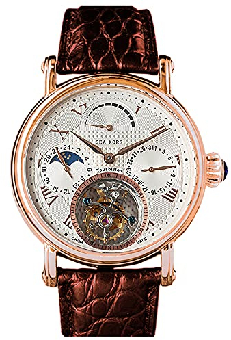 SE8007GW Seakors Tourbillon Seagull ST8007 Uhrwerk Saphirglas Herren Mechanische Uhr 1963, Armband