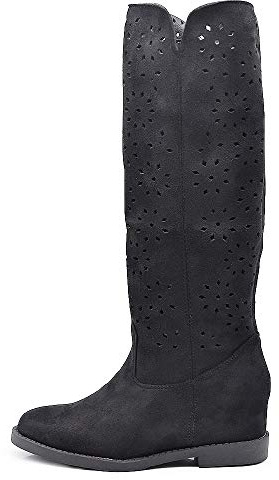 IF Fashion Botines de mujer cuña interior perforados primavera verano ante LY81-1, Ly81 1 Black, 39 EU