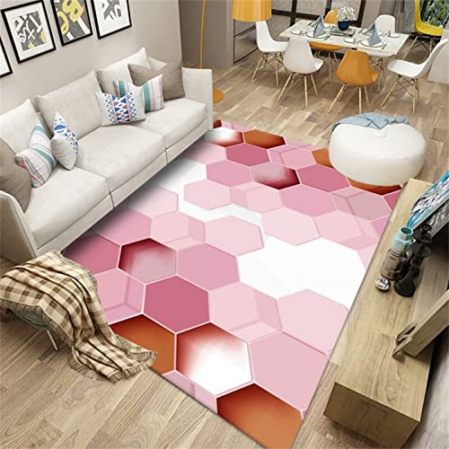 DJHWWD Orientteppiche pink Teppichs Schlafzimme Teppiche Für Schlafzimmer GeometrischSchlafzimmerwaschbar 130x190cm deko jugendzimmer Designer Teppich