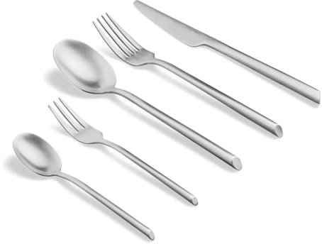 SPRINGLANE Besteck Set 20-tlg. Edelstahl matt, Robustes Besteckset für 4 Personen aus rostfreiem 18/10 Edelstahl, Essbesteck mit Messer, Gabel, Esslöffel, Teelöffel und Kuchengabel