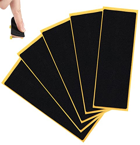 5pcs Fingerboard Foam Grip Tape,Adhesive FingerboardFoam Tape Black Non Slip Foam GripTape for Fingerboards,Fingerboard GripTape,Fingerboards FoamGrip Tape Stickers, Adhesive Backing(11*3.8cm）