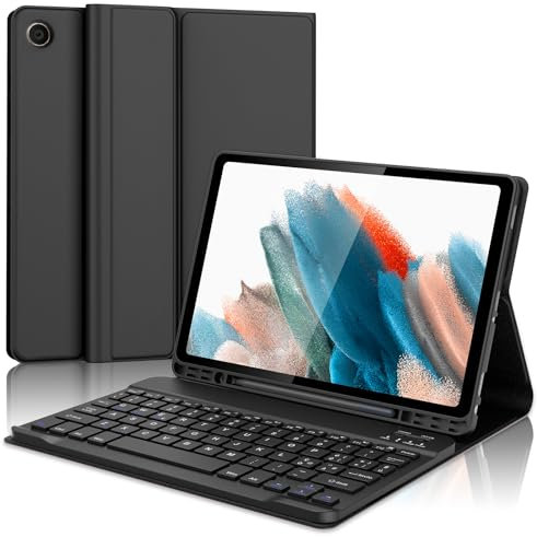 JADEMALL Tastiera per Samsung Galaxy Tab A8 10.5, Custodia Tastiera per Samsung Galaxy Tab A8, Italiano QWERTY Tastiera Magnetica Bluetooth, Nero