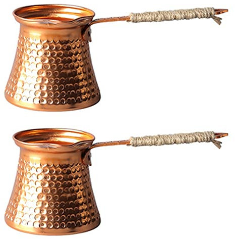 Fivetwofive 2X Türkische Kaffee Kaffee Maschine Mokka 3 Personen 200 ML Kupfer Handgefertigt Gute Qualität Dekoratives Geschenk Zubehör