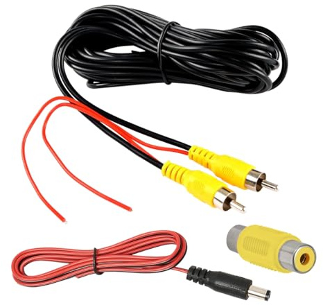 CGEAMDY Backup Kamera RCA Video Kabel, RCA Auto Video Kabel mit Erkennungsdraht, für Auto Backup Rückfahrkamera Monitor System