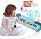 37 Tasti Blu Tastiera Elettronica del Pianoforte per i Bambini, Strumento Portatile con Microfono per Ragazzi Ragazze di età Compresa tra 2 3 4 5 6, Educativo Compleanno Natale Musica Regali
