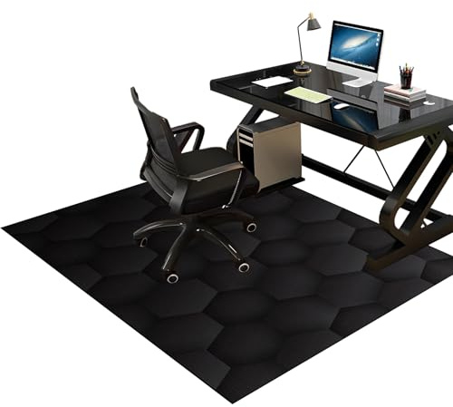 Tkuhknag Unterlage Schreibtischstuhl Unterlegmatte 120 x 150 cm | Bodenschutzmatte | Bürostuhl Unterlage | Gaming Bürostuhl Stuhlmatten Bodenschutz | Schutzmatte für Laminat | Parkett | Hartböden