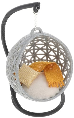 SOPOTUTU Miniature Swing Chair Model Für Puppenhaus Bewegliches Hängesessel- Miniaturmöbel Für Kreative Bastelprojekte Interaktives Puppenhaus Zubehör Robuste Kunststoffkonstruktion