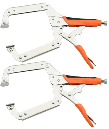 35cm C-Schelle, Schwerlast-Spannzwinge mit verstellbarer Klemmfläche für Holzwerken, Schweißen und Dübelverbindungen, 2er-Pack (35cm)