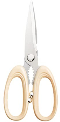 Ciseaux Cuisine Multifonction 1 PC, en Acier Inoxydable, Beige | Prise Confortable, Antidérapant, Usage Facile, Réduit la Fatigue, Ciseaux Nourriture