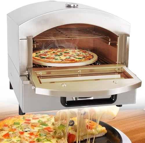 Machine à pizza de comptoir, four électrique ou à gaz d'extérieur avec pierre, idéal pour le camping et la cuisine de fête