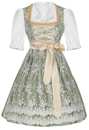 Abito da festa bavarese – Elegante costume tradizionale tradizionale tradizionale tedesco – Costume completo con corpetto ricamato | Divertente look a tema per feste
