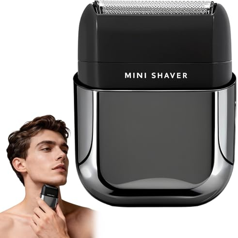 Mini Afeitadora Electrica para Hombres,Afeitadora Barba con Pantalla LED Impermeable IPX7 para Uso Húmedo y Seco en,Carga Rápida USB-C 2H de Autonomía Maquinilla de Afeitar Hombre Portátil