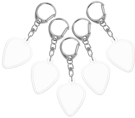 AKOOSY 5 Piezas Llavero Organizador Transparente para Púas de Guitarra con Estuche Protector Portátil para Músicos Soporte Resistente para Plectros Acústicos y Eléctricos