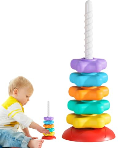 Impilatore Ad Anelli - Giocattolo Impilabile | Giocattolo Della Ruota Che Gira, Torre Impilabile Di Stelle, Gioco Di Lancio Degli Anelli Per Bambini, Giocattoli Educativi Precoci Per Neonat