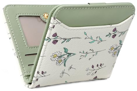 GAEKEAO Geldbeutel Damen Klein, Mini Portemonnaie Damen mit RFID-Schutz aus Leder, Stylisches Design mit Druck, Kleine Geldbörse mit Reißverschlusstasche, Slim Wallet