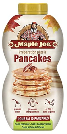 MAPLE JOE - Préparation pour Pancakes - Recette Facile avec Shaker - le flacon de 215g - Le Lot De 4