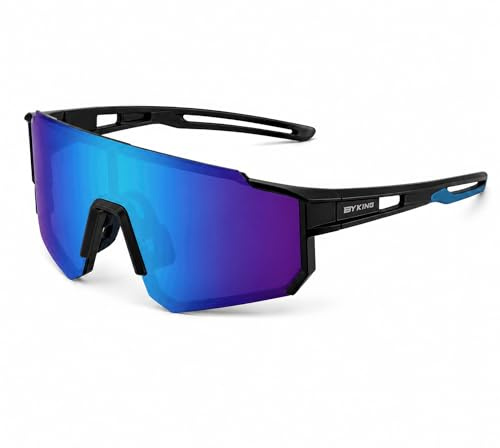 Byking Sports Sunglasses, Polarised Glasses For Men And Women, Sunglasses For Running Hiking Cycling Golf Cricket Volleyball Rowing. Sport Protective Shades with UV400 Multi-colour Lens.