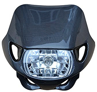 Universal 12V/35W Motocross Scheinwerfer für Alle Motocross & Enduro Motorräder Kohlefaser Farbe
