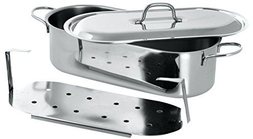 Montini 5078 pescera mit Deckel und Gitter, Edelstahl, Grau, 3 Einheiten