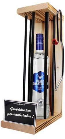 Personalisierte Geschenke für Männer Frauen Geschenkidee - Eiserne Reserve Black Edition Wodka Wodka (1 x 0.70 l) incl. Notsäge - Papa Mama Geburtstag Hochzeit