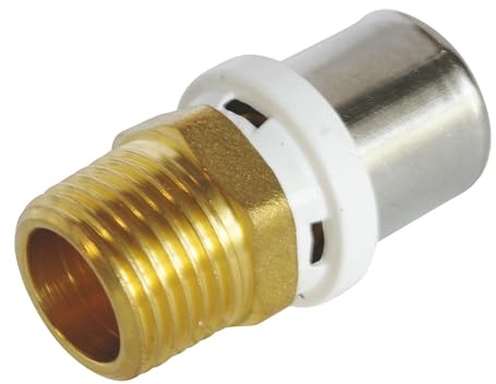 SOMATHERM FOR YOU - Raccordo diritto maschio della piegatura del tubo multistrato Ø20 - Maschio 15/21 (1/2 '') Per collegare un tubo multistrato di diametro Ø20