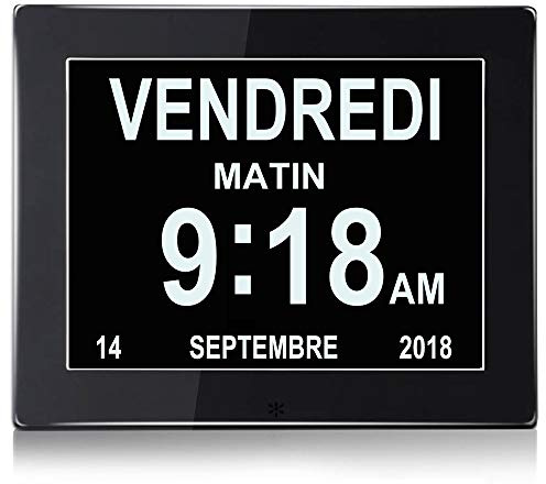 8 Zoll Digital Wecker, Digitaler Kalender Tag Uhr F¨¹r, Demenz, sehschwachen Gelesen Werden, Kinder, Senioren, Sehschwache und Alzheimer Patienten
