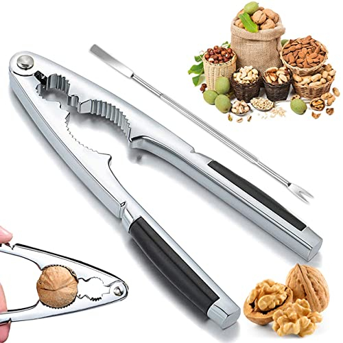 WELLXUNK Nussknacker Walnussknacker Nußknacker mit Einer Gabel, Rutschfestem Griff, für große und kleine Nüsse, Krabben Hummer Nüsse Walnut Mandeln