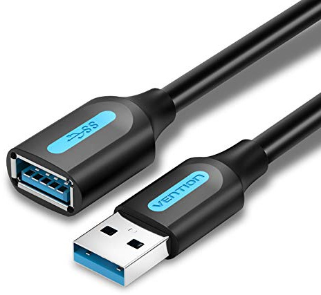 VENTION USB 3.0 Verlängerungskabel 5 Gbps 3M, USB 3.0 A Stecker auf A Buchse, USB Extension Cable für Kartenlesegerät, Tastatur, USB-Stick, externe Festplatte, USB-Hub, Drucker, Kamera und mehr
